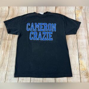 Mens Duke Blue Devils University Basketball Cameron Crazie Black T Shirt Large